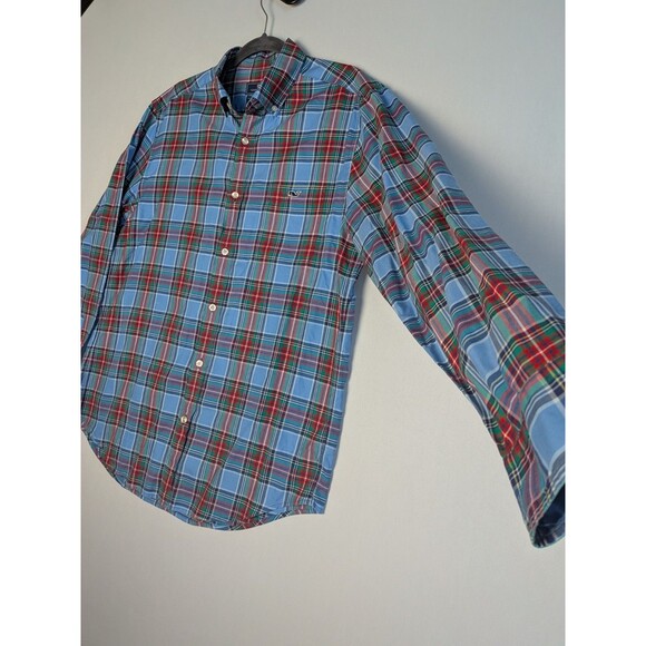 Vineyard Vines Shirt Mens M Blue Plaid Classic Fit Tucker Long Sleeve Button Up - Picture 5 of 10